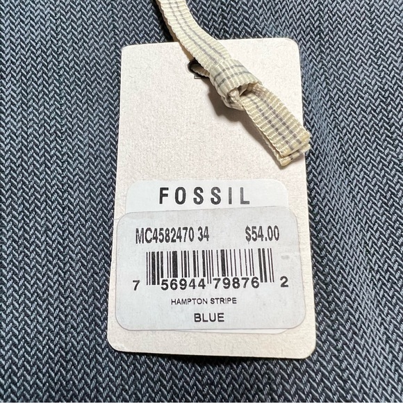 NEW NWT Fossil 54 Hampton Stripe Blue Cotton Shorts Size 34 - Picture 3 of 8